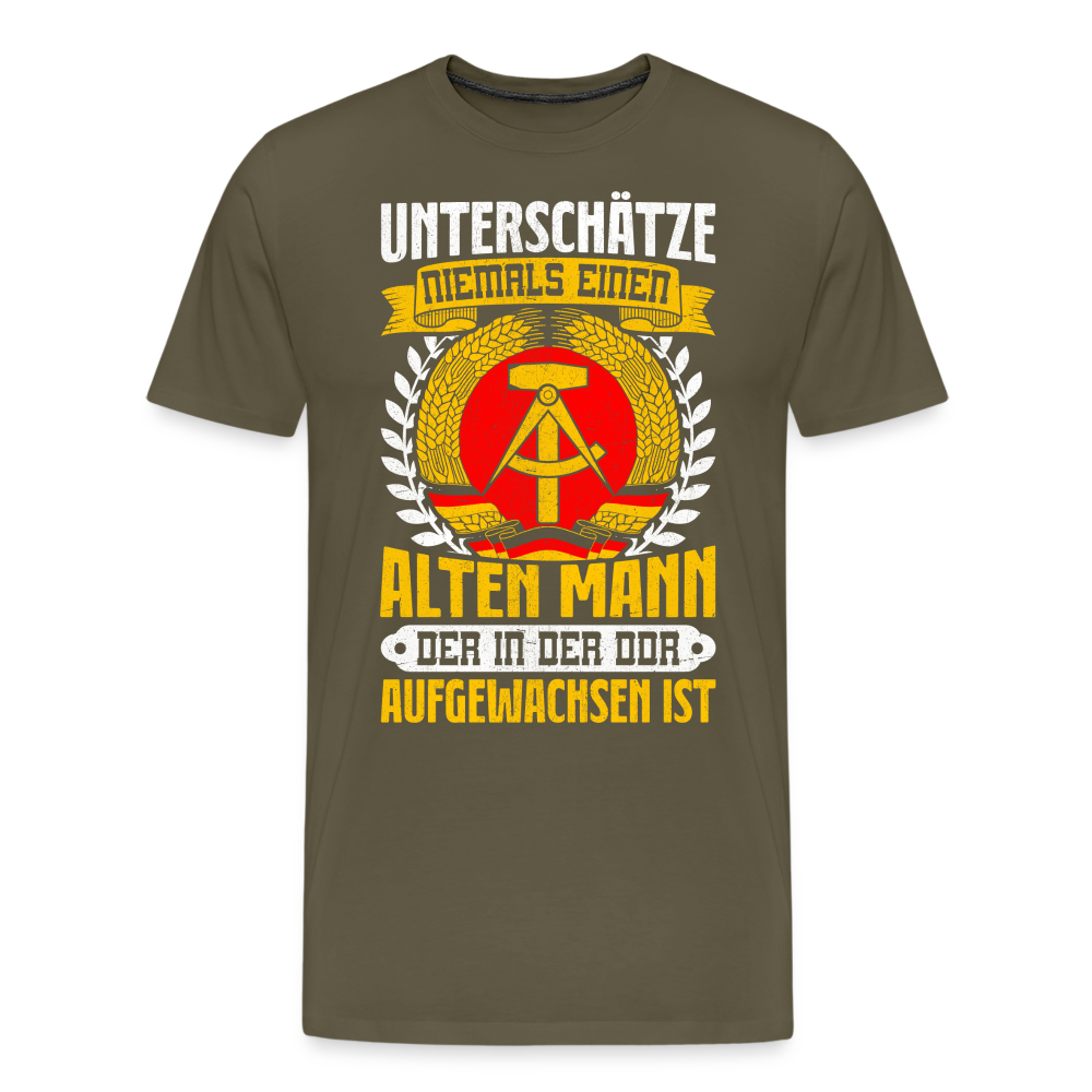 Alter Mann DDR lustiges Premium T-Shirt Herren - Khaki