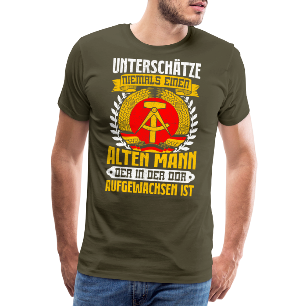 Alter Mann DDR lustiges Premium T-Shirt Herren - Khaki