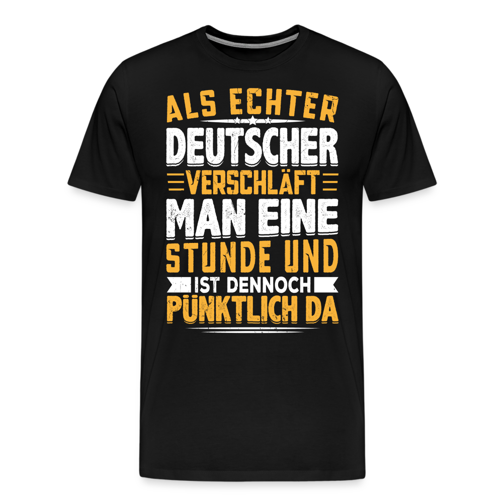 Echter Deutscher lustiges Premium T-Shirt Herren - Schwarz