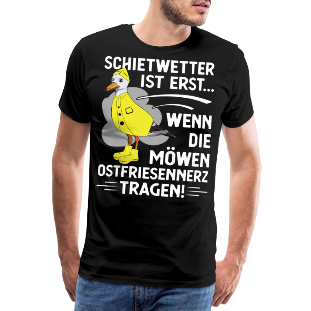 Schietwetter Ostfriesland lustiges Premium T-Shirt Herren - Schwarz