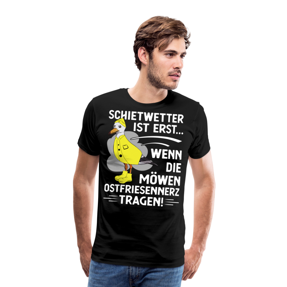 Schietwetter Ostfriesland lustiges Premium T-Shirt Herren - Schwarz