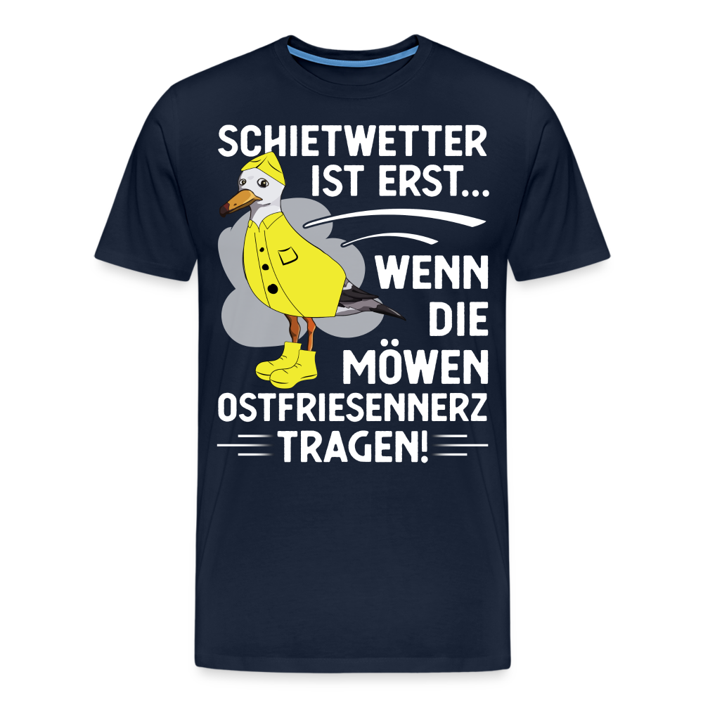 Schietwetter Ostfriesland lustiges Premium T-Shirt Herren - Navy