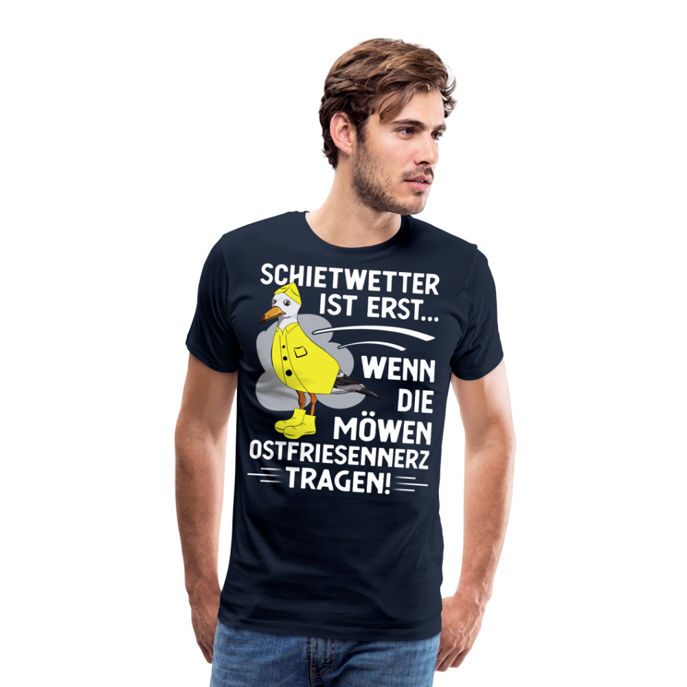 Schietwetter Ostfriesland lustiges Premium T-Shirt Herren - Navy
