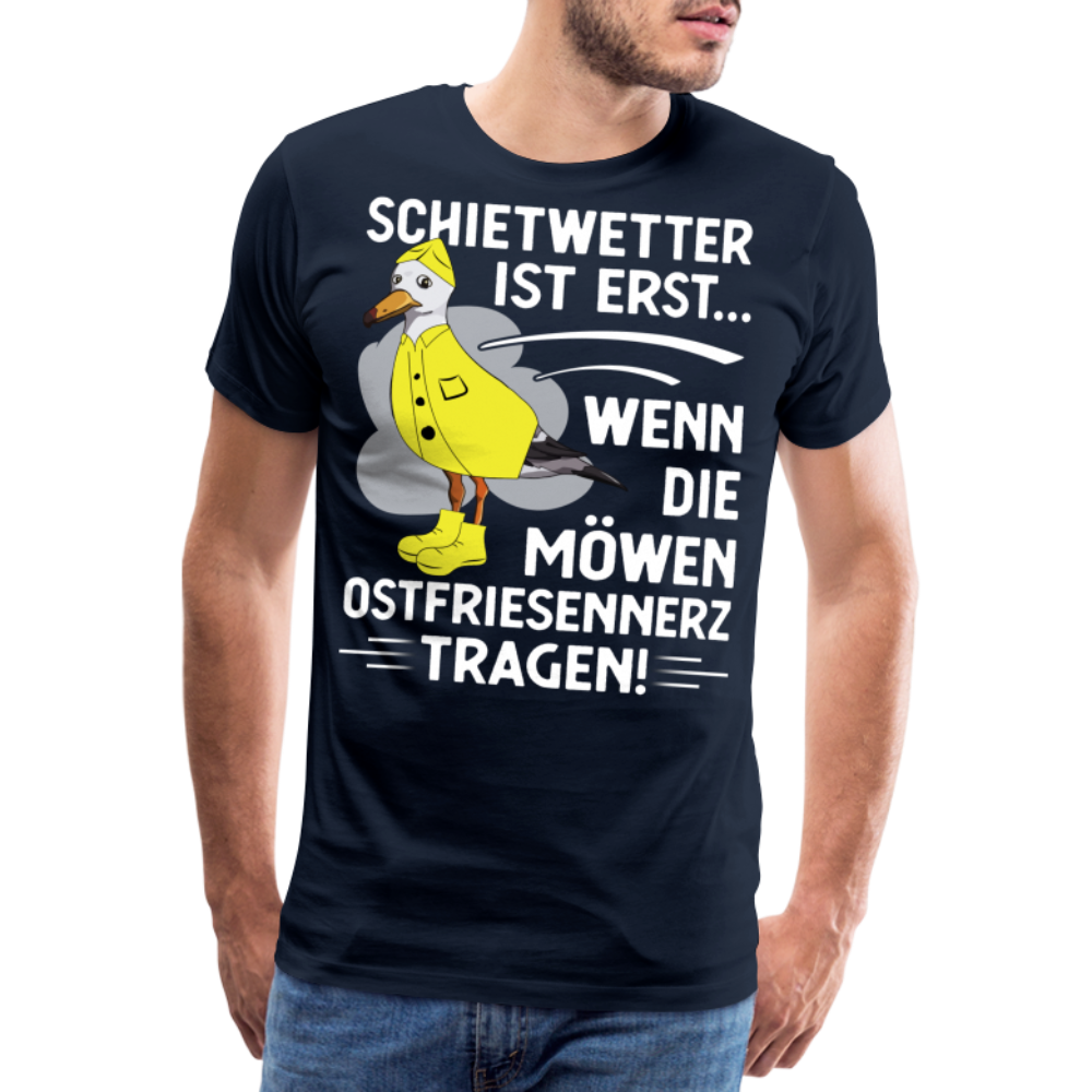 Schietwetter Ostfriesland lustiges Premium T-Shirt Herren - Navy