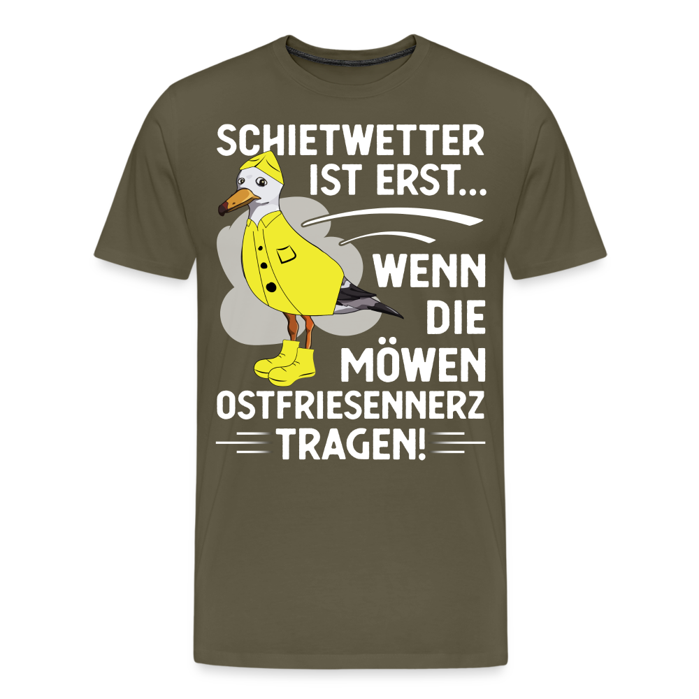 Schietwetter Ostfriesland lustiges Premium T-Shirt Herren - Khaki