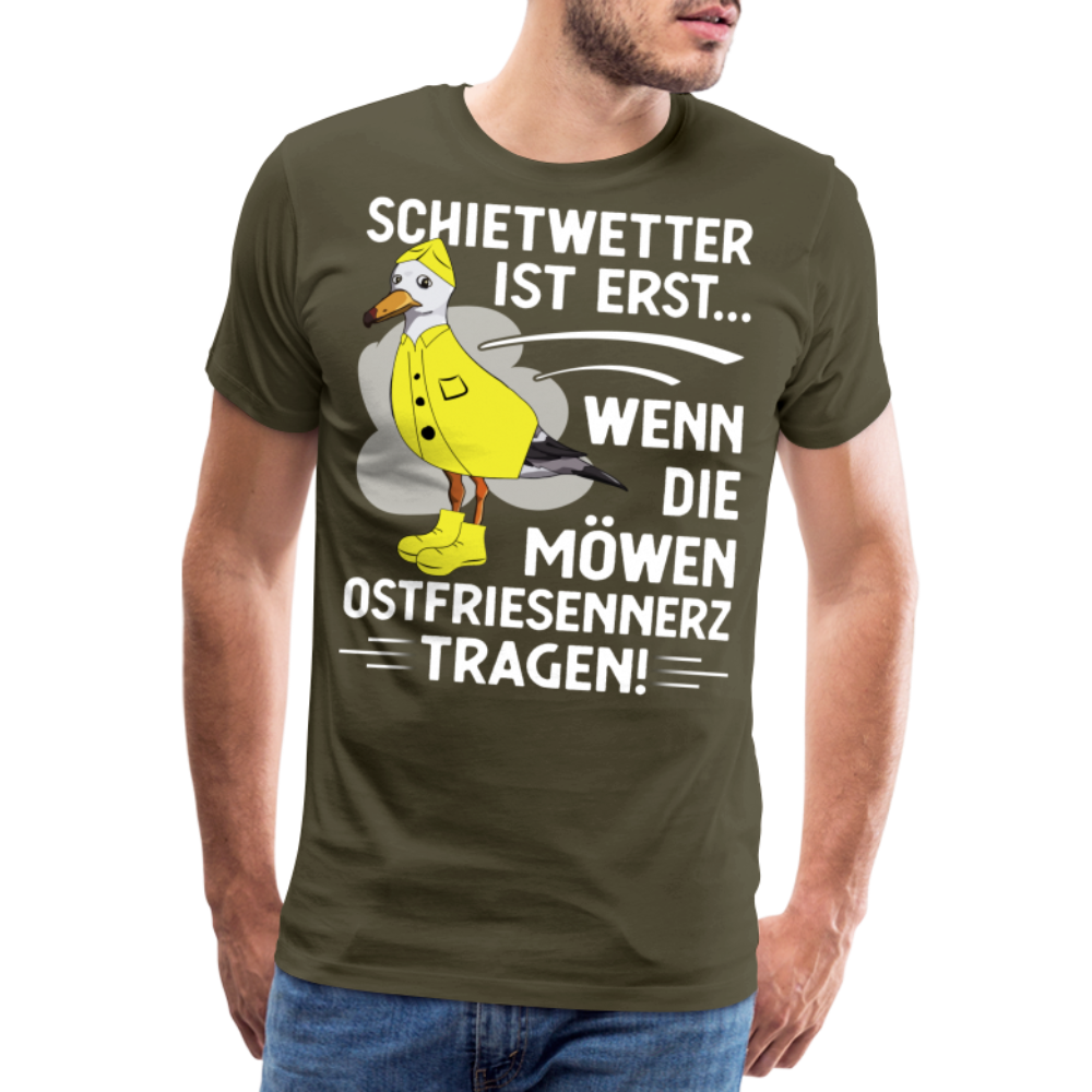 Schietwetter Ostfriesland lustiges Premium T-Shirt Herren - Khaki