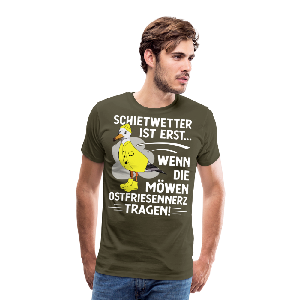 Schietwetter Ostfriesland lustiges Premium T-Shirt Herren - Khaki