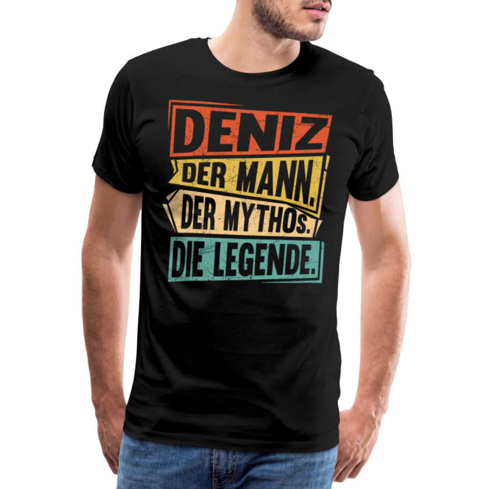 Deniz Mann Mythos Legende lustiges Premium T-Shirt Herren - Schwarz