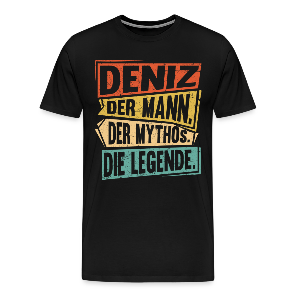 Deniz Mann Mythos Legende lustiges Premium T-Shirt Herren - Schwarz