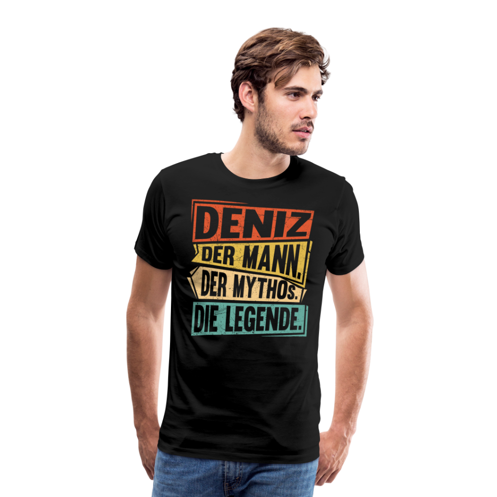 Deniz Mann Mythos Legende lustiges Premium T-Shirt Herren - Schwarz