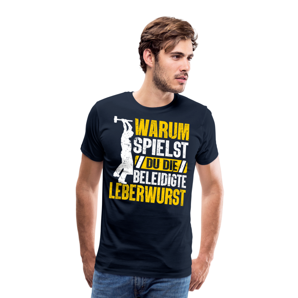 Beleidigte Leberwurst lustiges Premium T-Shirt Herren - Navy