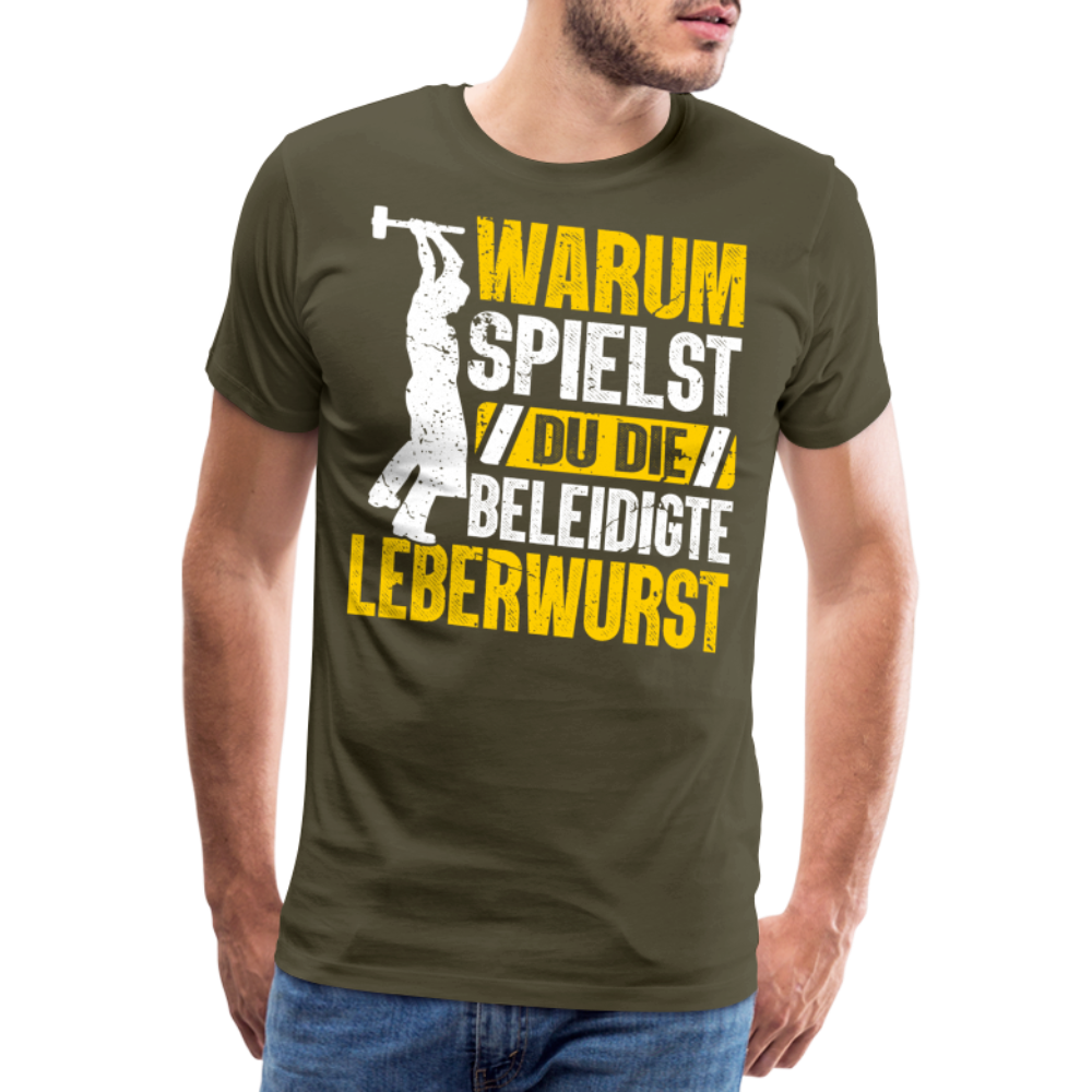 Beleidigte Leberwurst lustiges Premium T-Shirt Herren - Khaki