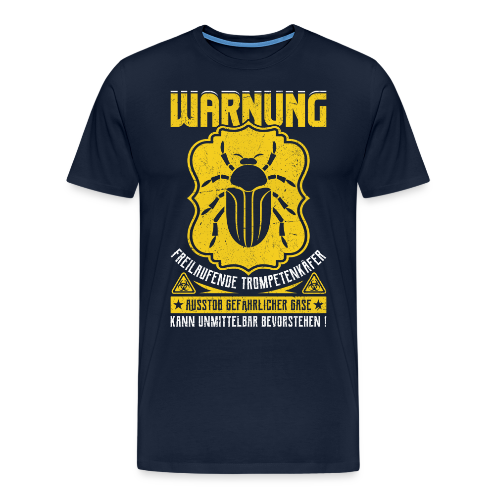 Warnung freilaufende Trompetenkäfer lustiges Premium T-Shirt Herren - Navy