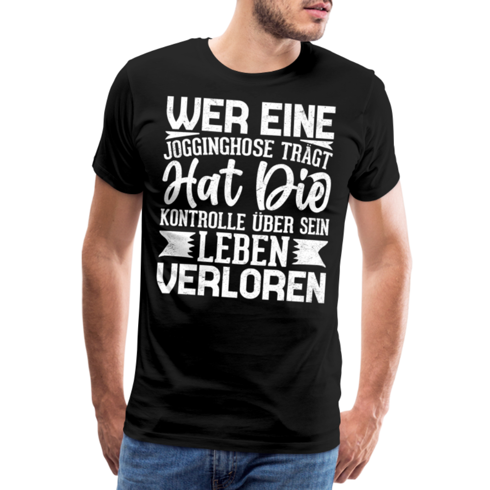 Jogginghose lustiges Premium T-Shirt Herren - Schwarz