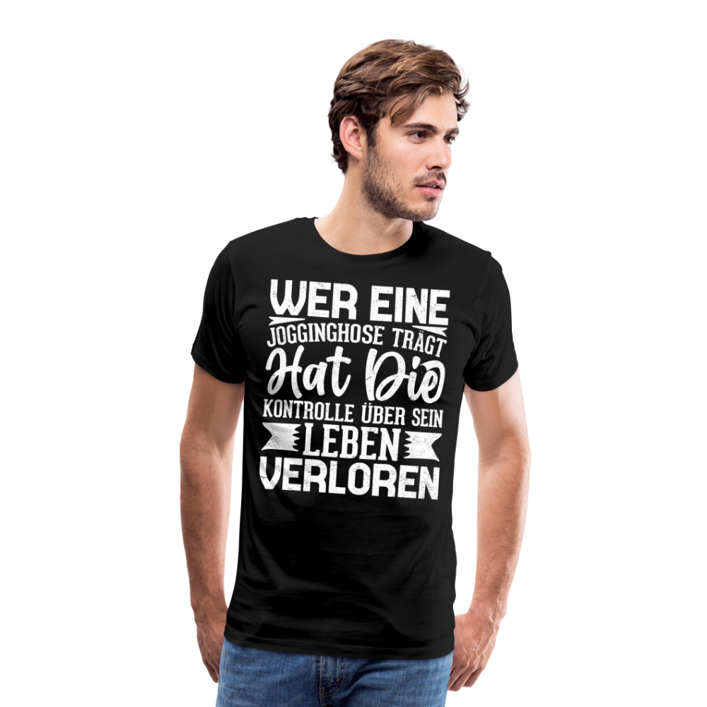 Jogginghose lustiges Premium T-Shirt Herren - Schwarz