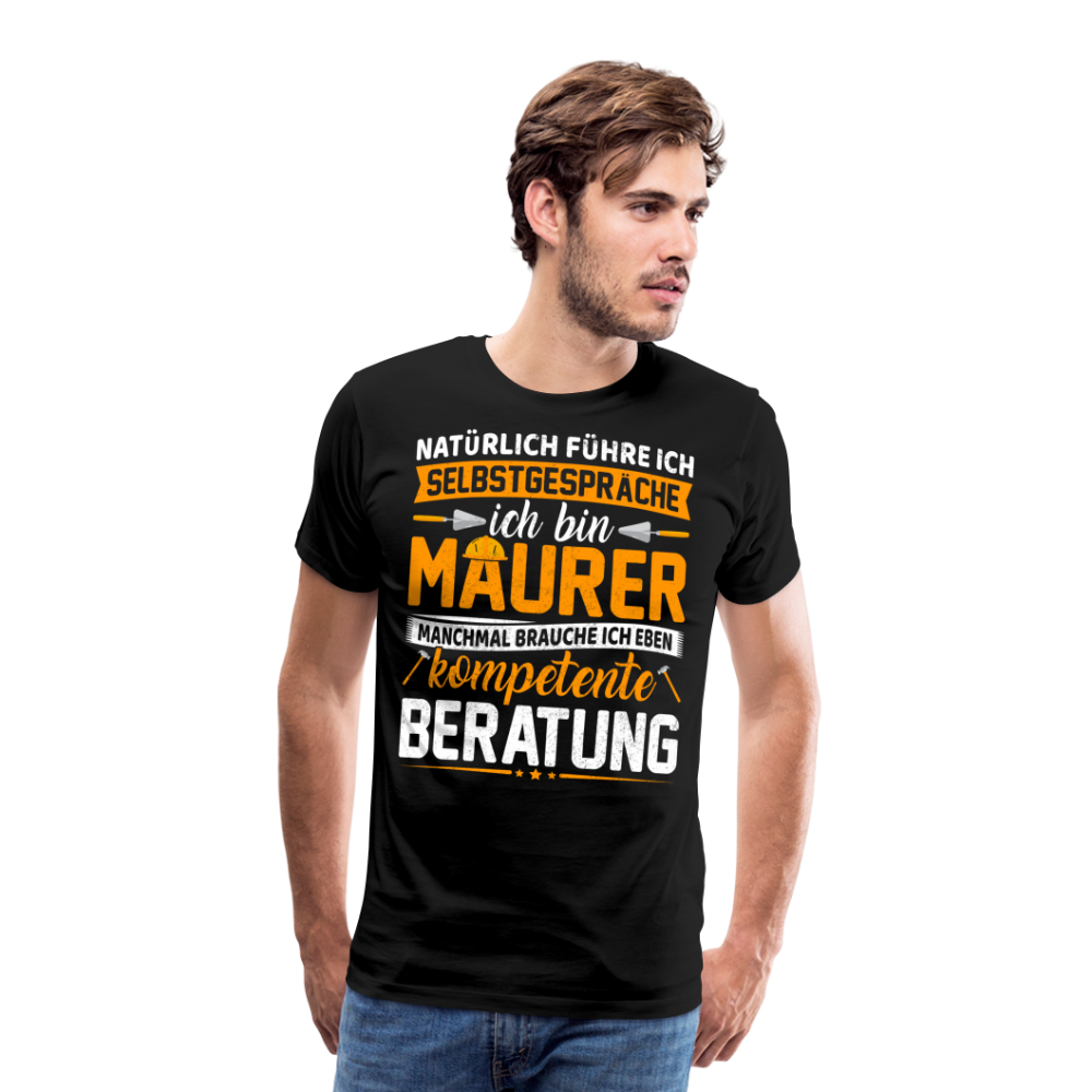 Maurer kompetente Beratung lustiges Premium T-Shirt Herren - Schwarz