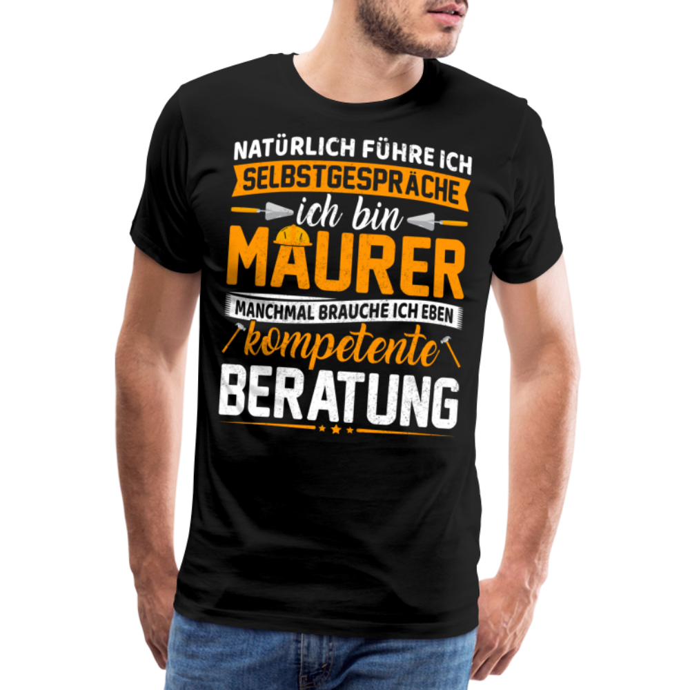 Maurer kompetente Beratung lustiges Premium T-Shirt Herren - Schwarz