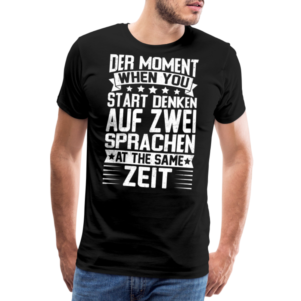 auf zwei Sprachen denken lustiges Premium T-Shirt Herren - Schwarz