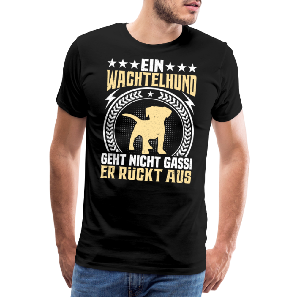 Ein Wachtelhund geht nicht gassi lustiges Premium T-Shirt Herren - Schwarz