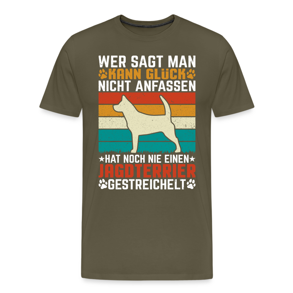 Jagdterrier lustiges Premium T-Shirt Herren - Khaki