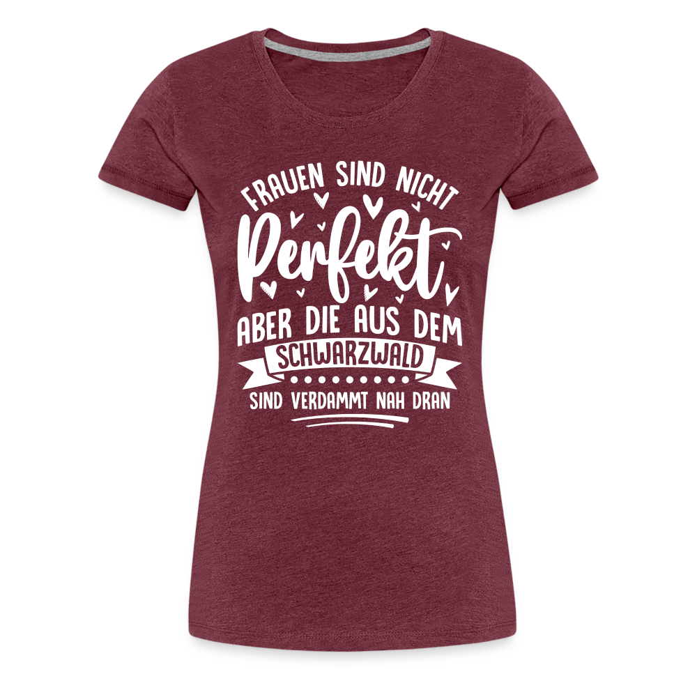 Frauen aus dem Schwarzwald lustiges Premium T-Shirt Damen - Bordeauxrot meliert
