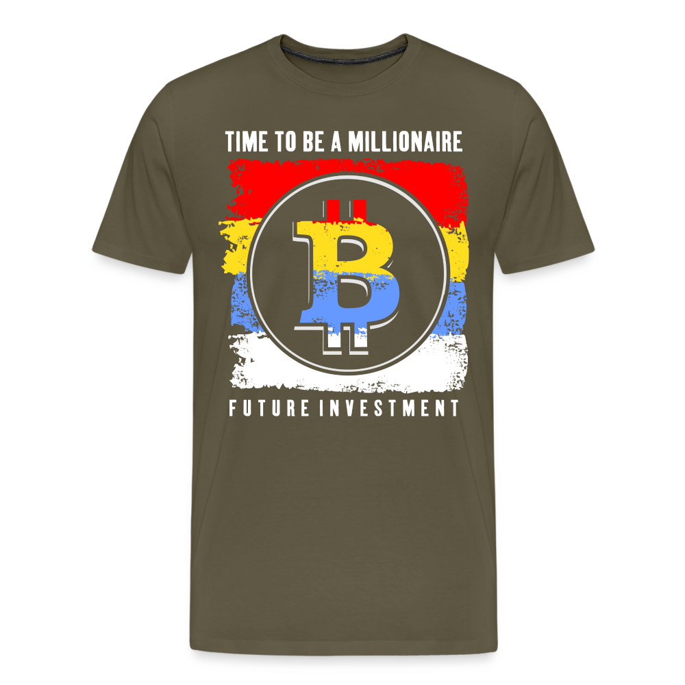 Bitcoin Krypto 8 Premium T-Shirt Herren - Khaki