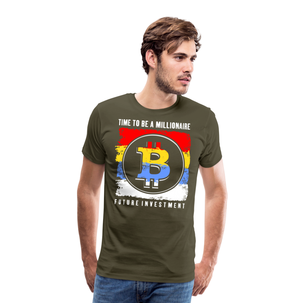 Bitcoin Krypto 8 Premium T-Shirt Herren - Khaki