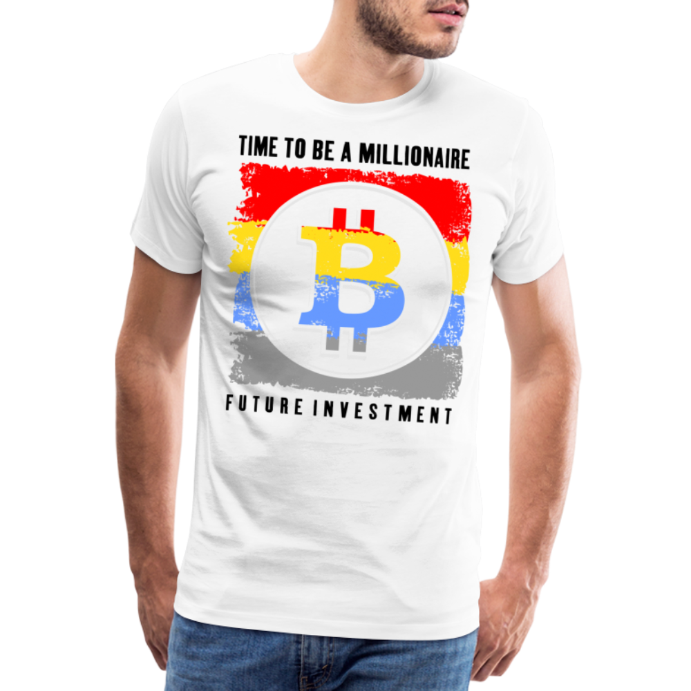 Bitcoin Krypto 8 white Premium T-Shirt Herren - Weiß