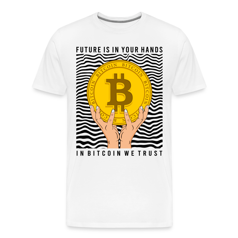 Bitcoin Krypto 13 white Premium T-Shirt Herren - Weiß