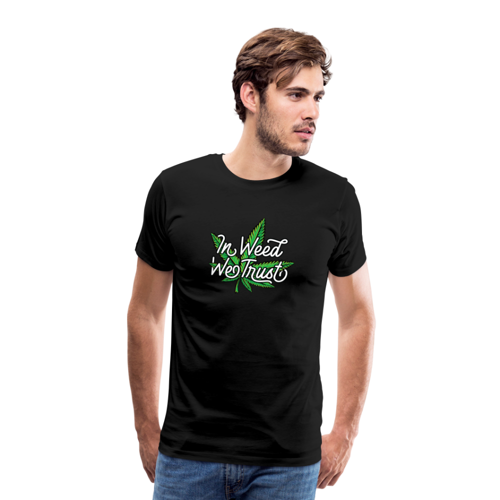 Cannabis we Trust Bong Hanfblatt Weed lustiges Premium T-Shirt Herren - Schwarz