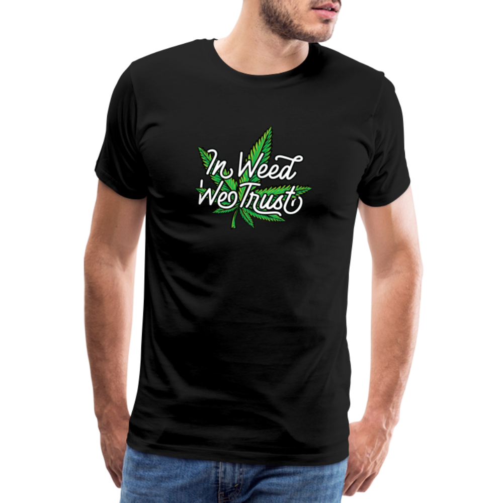 Cannabis we Trust Bong Hanfblatt Weed lustiges Premium T-Shirt Herren - Schwarz