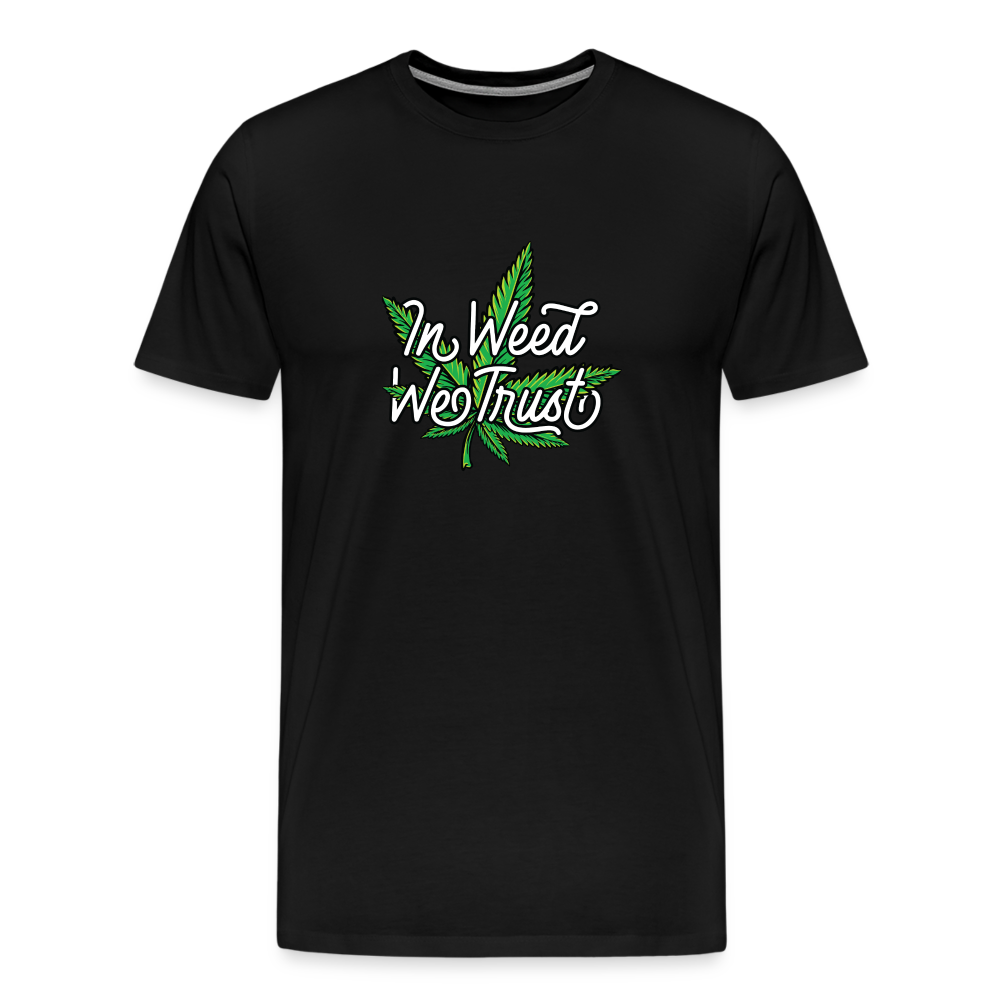 Cannabis we Trust Bong Hanfblatt Weed lustiges Premium T-Shirt Herren - Schwarz