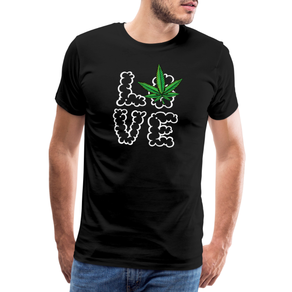 Cannabis Love Bong Hanfblatt Weed lustiges Premium T-Shirt Herren - Schwarz