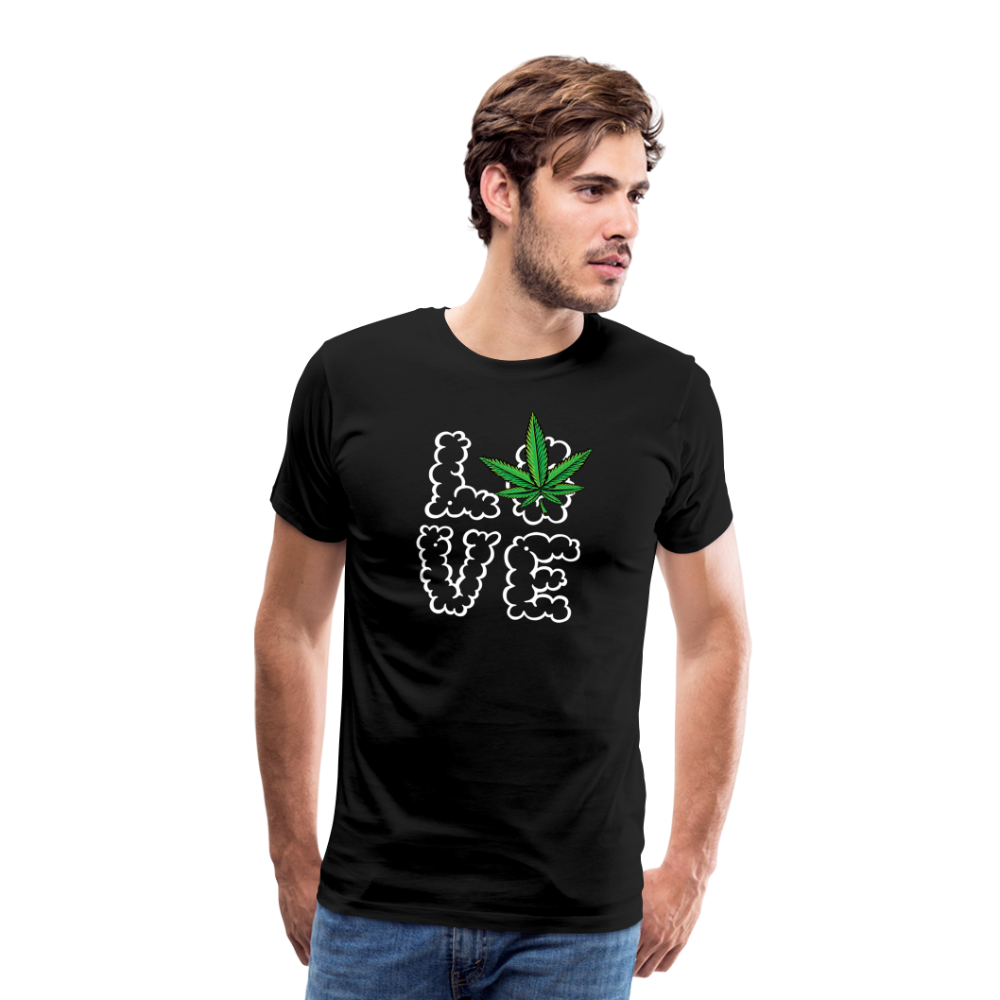 Cannabis Love Bong Hanfblatt Weed lustiges Premium T-Shirt Herren - Schwarz