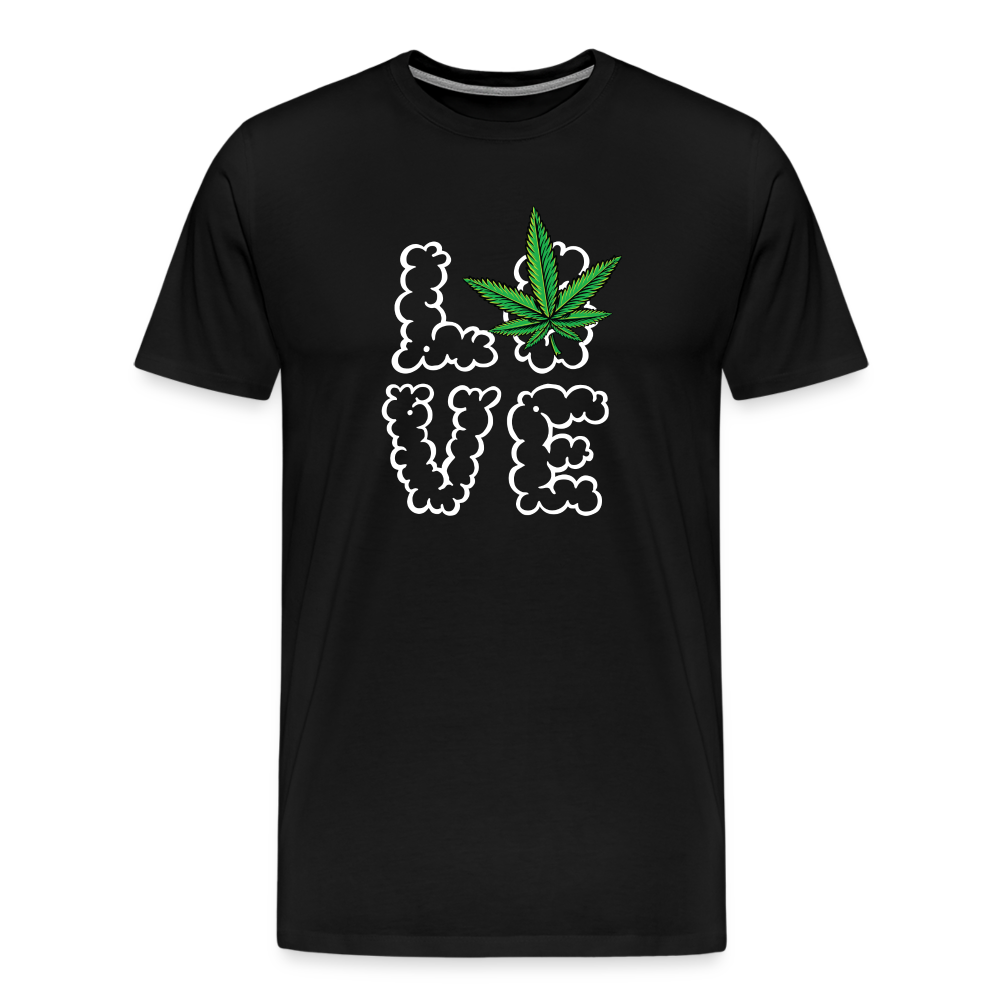 Cannabis Love Bong Hanfblatt Weed lustiges Premium T-Shirt Herren - Schwarz