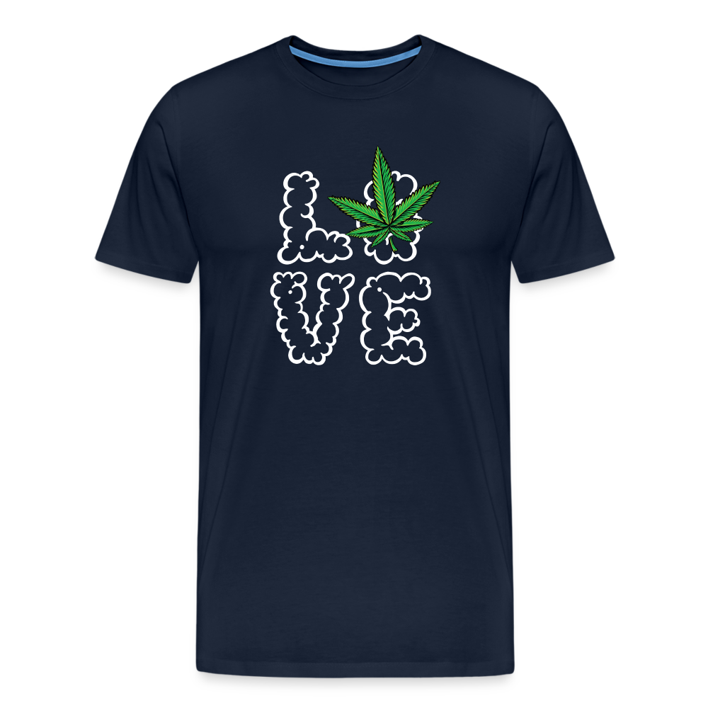 Cannabis Love Bong Hanfblatt Weed lustiges Premium T-Shirt Herren - Navy