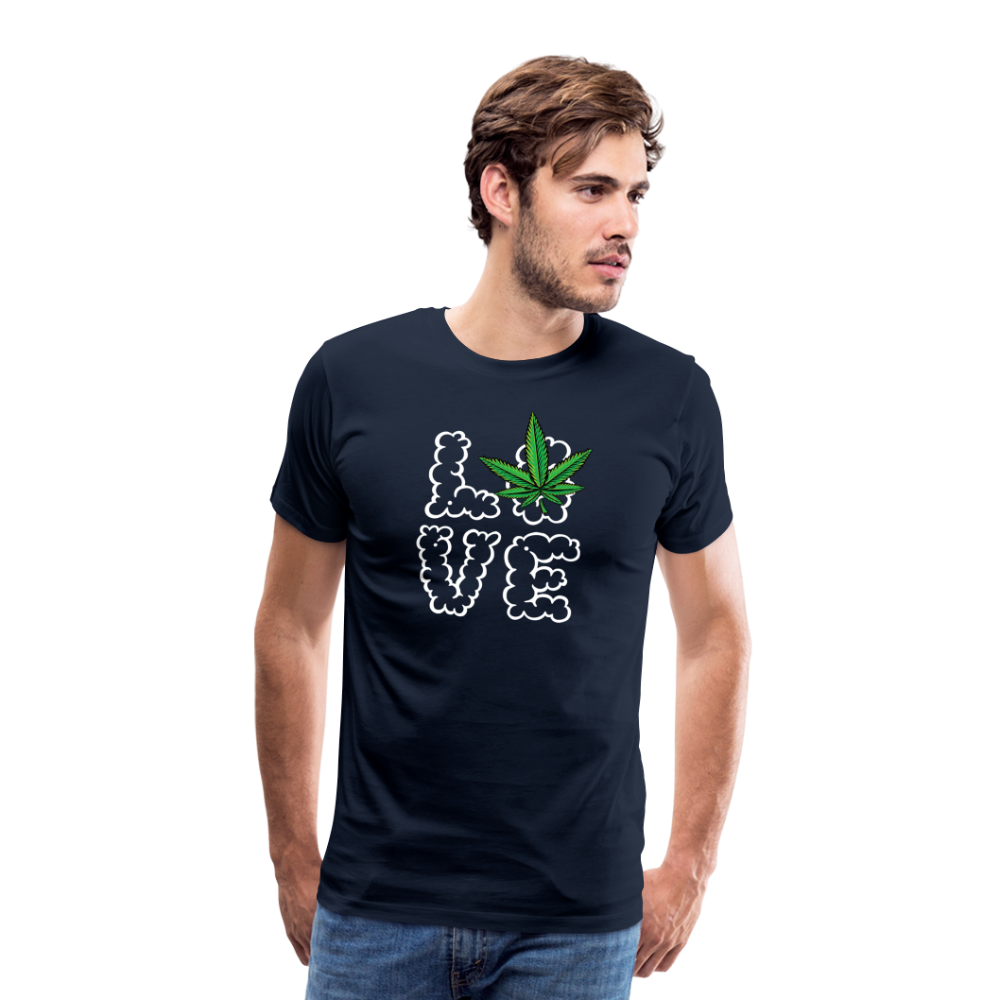 Cannabis Love Bong Hanfblatt Weed lustiges Premium T-Shirt Herren - Navy