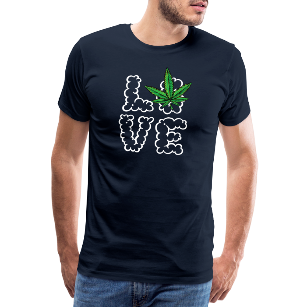 Cannabis Love Bong Hanfblatt Weed lustiges Premium T-Shirt Herren - Navy