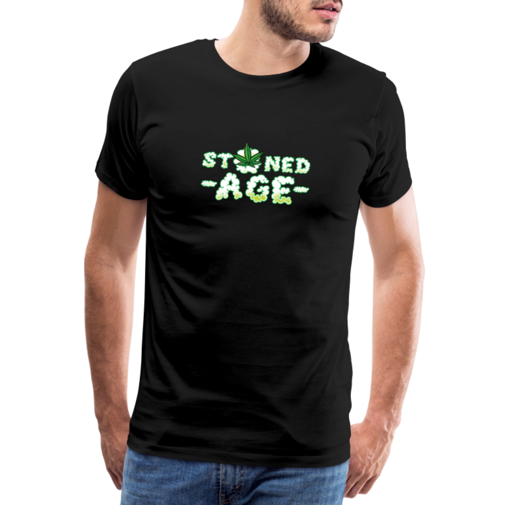 Cannabis Stoned Age Bong Hanfblatt Weed lustiges Premium T-Shirt Herren - Schwarz