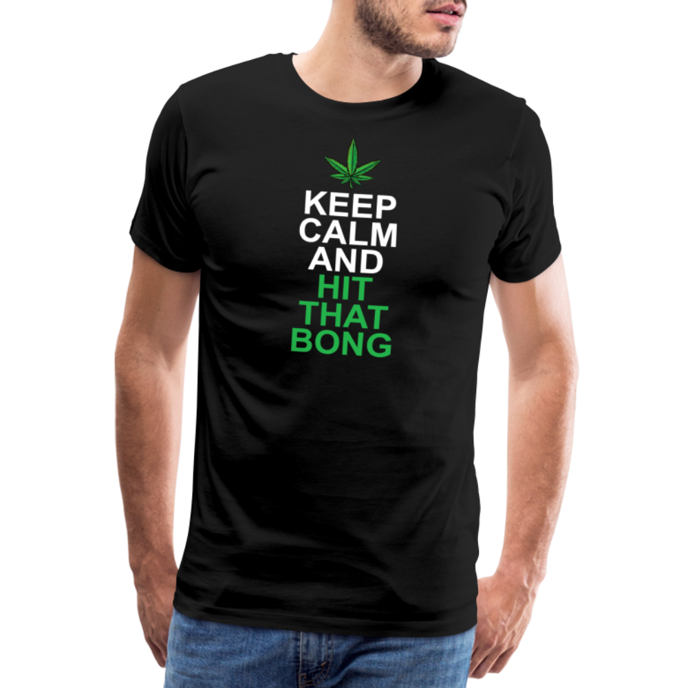 Cannabis hit that Bong Hanfblatt Weed lustiges Premium T-Shirt Herren - Schwarz