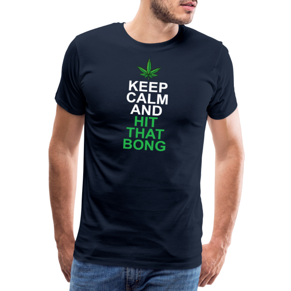 Cannabis hit that Bong Hanfblatt Weed lustiges Premium T-Shirt Herren - Navy