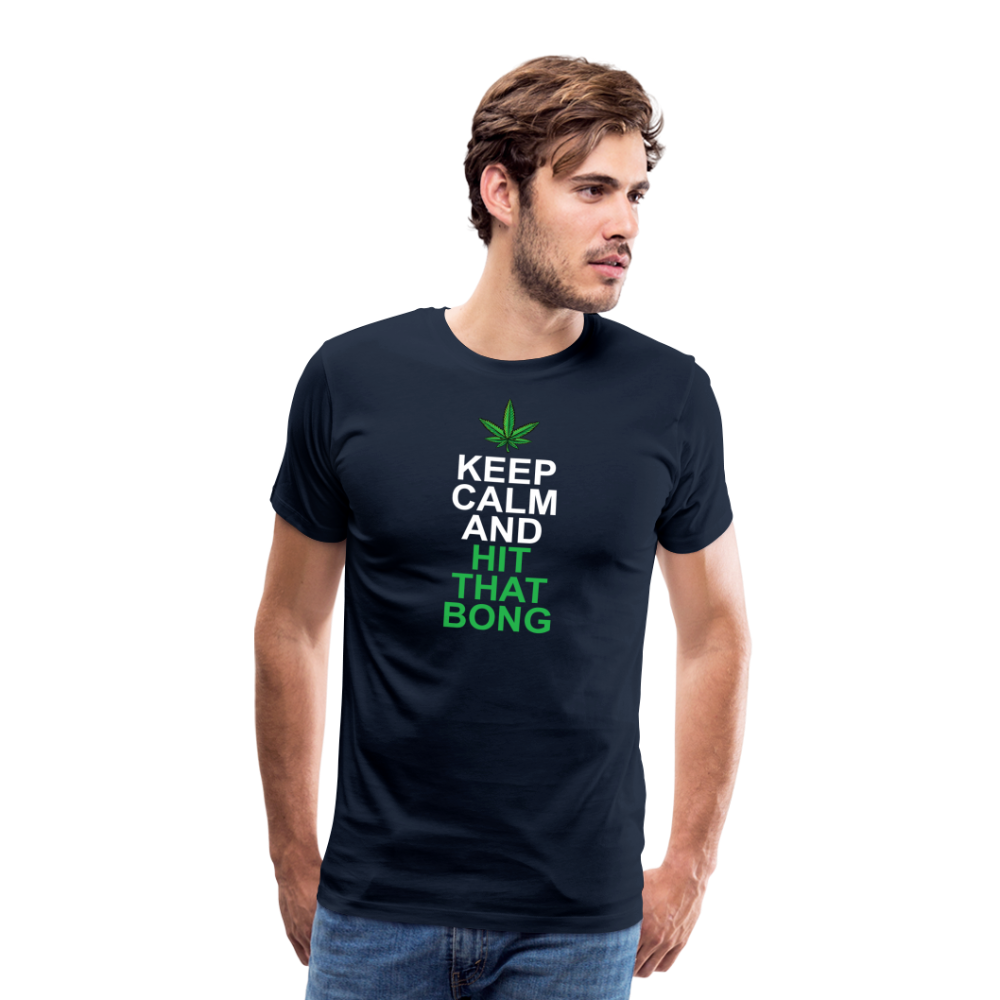 Cannabis hit that Bong Hanfblatt Weed lustiges Premium T-Shirt Herren - Navy