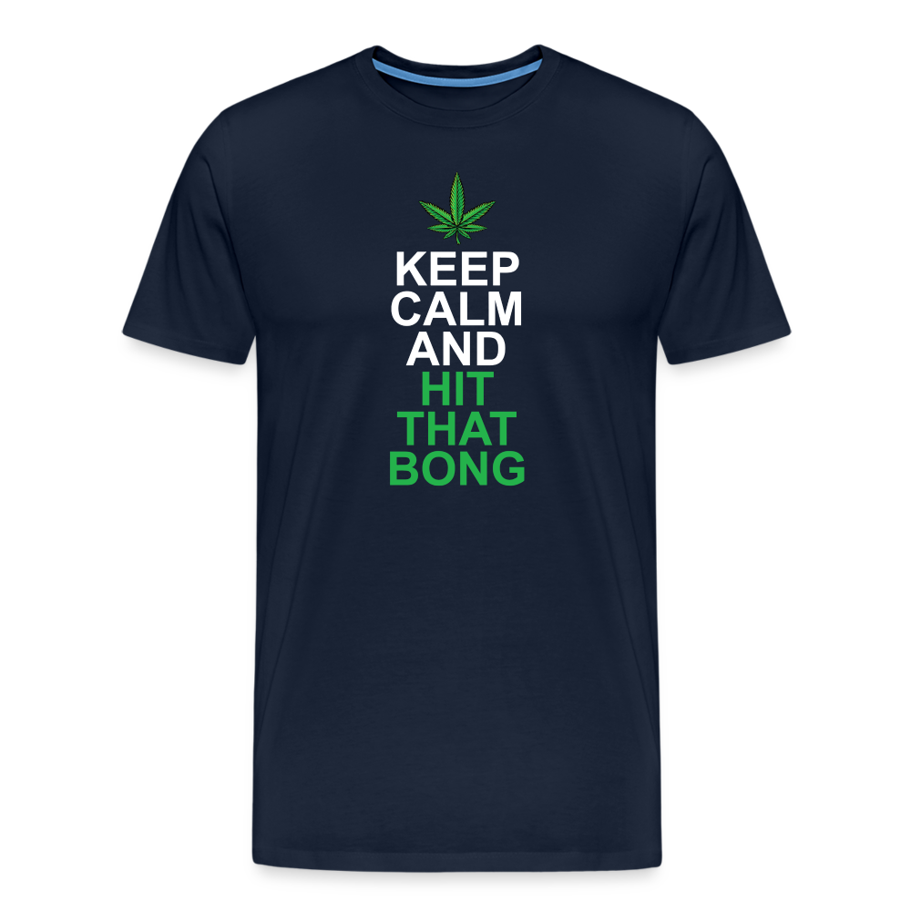 Cannabis hit that Bong Hanfblatt Weed lustiges Premium T-Shirt Herren - Navy