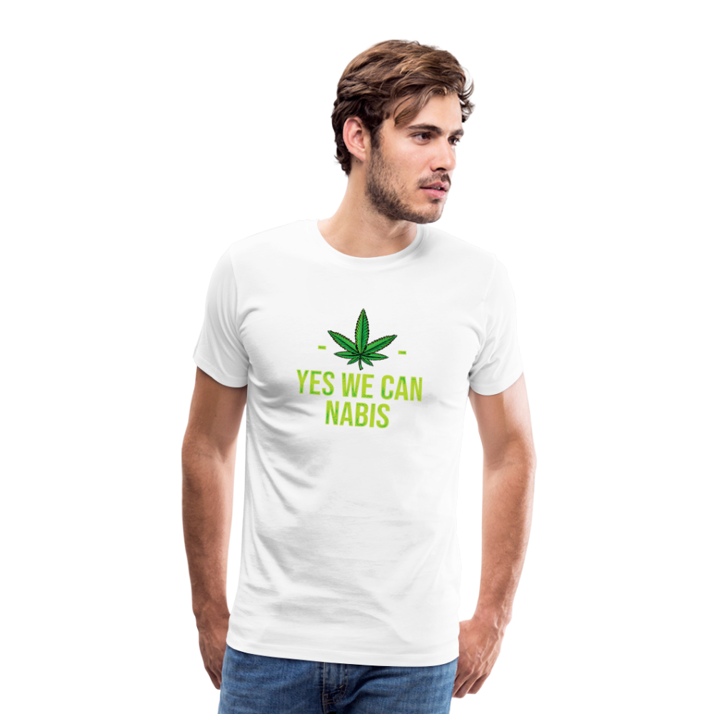 Yes we Cannabis Bong Hanfblatt Weed lustiges Premium T-Shirt Herren - Weiß