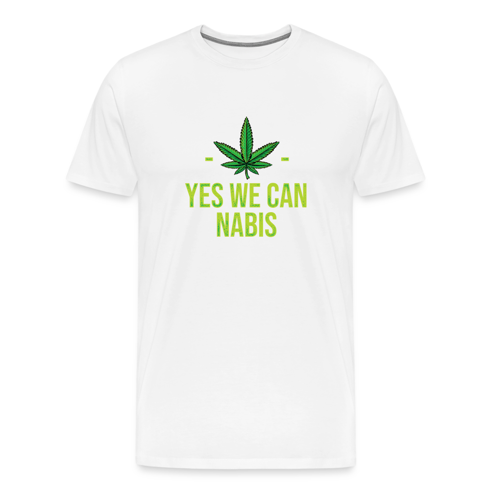 Yes we Cannabis Bong Hanfblatt Weed lustiges Premium T-Shirt Herren - Weiß