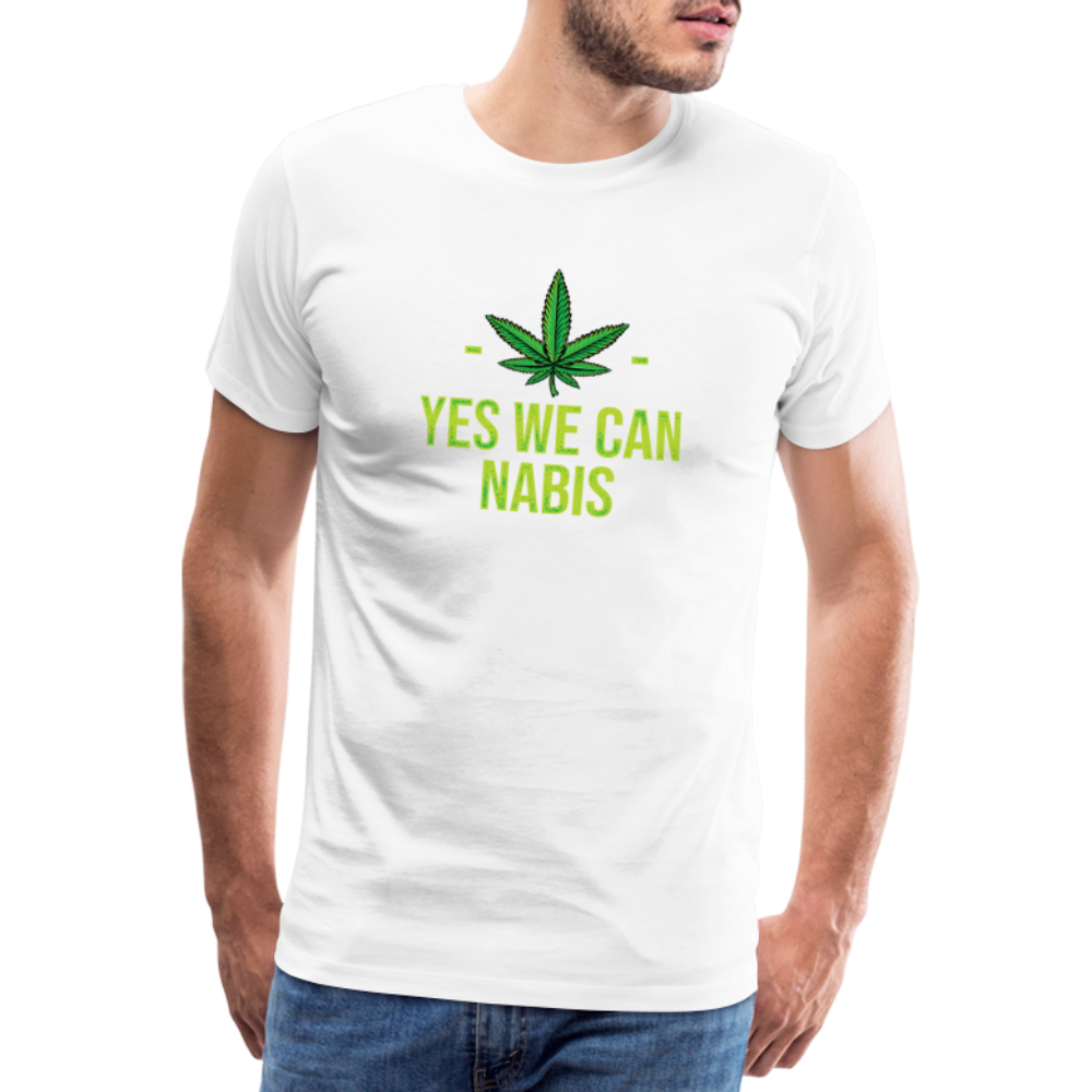 Yes we Cannabis Bong Hanfblatt Weed lustiges Premium T-Shirt Herren - Weiß