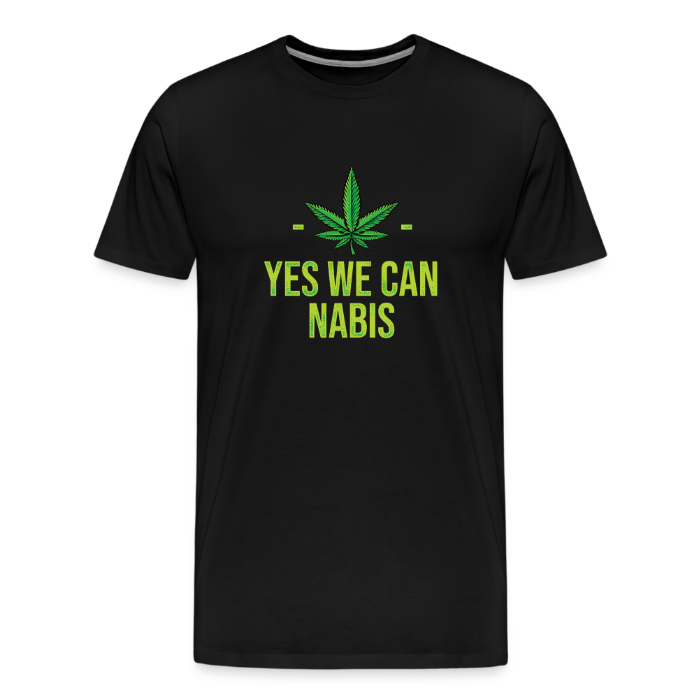 Yes we Cannabis Bong Hanfblatt Weed lustiges Premium T-Shirt Herren - Schwarz