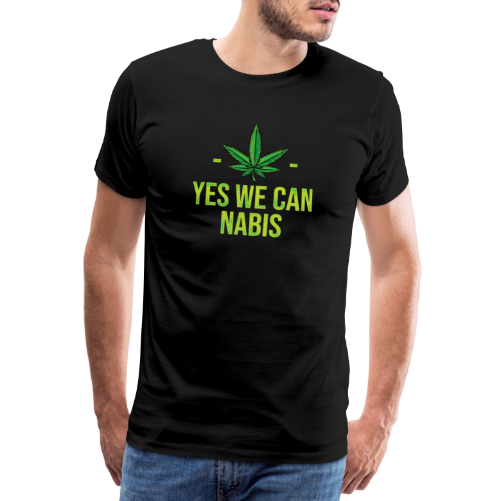 Yes we Cannabis Bong Hanfblatt Weed lustiges Premium T-Shirt Herren - Schwarz