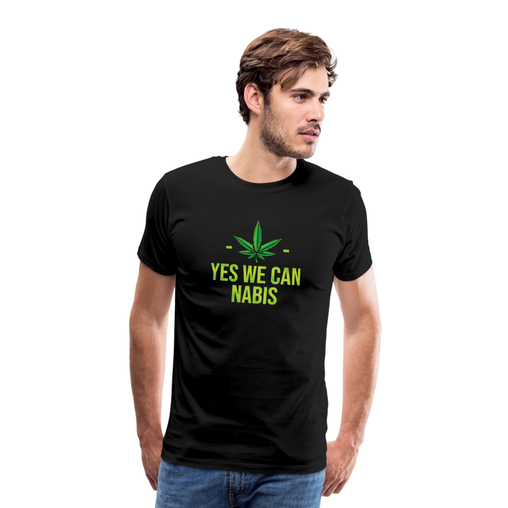 Yes we Cannabis Bong Hanfblatt Weed lustiges Premium T-Shirt Herren - Schwarz