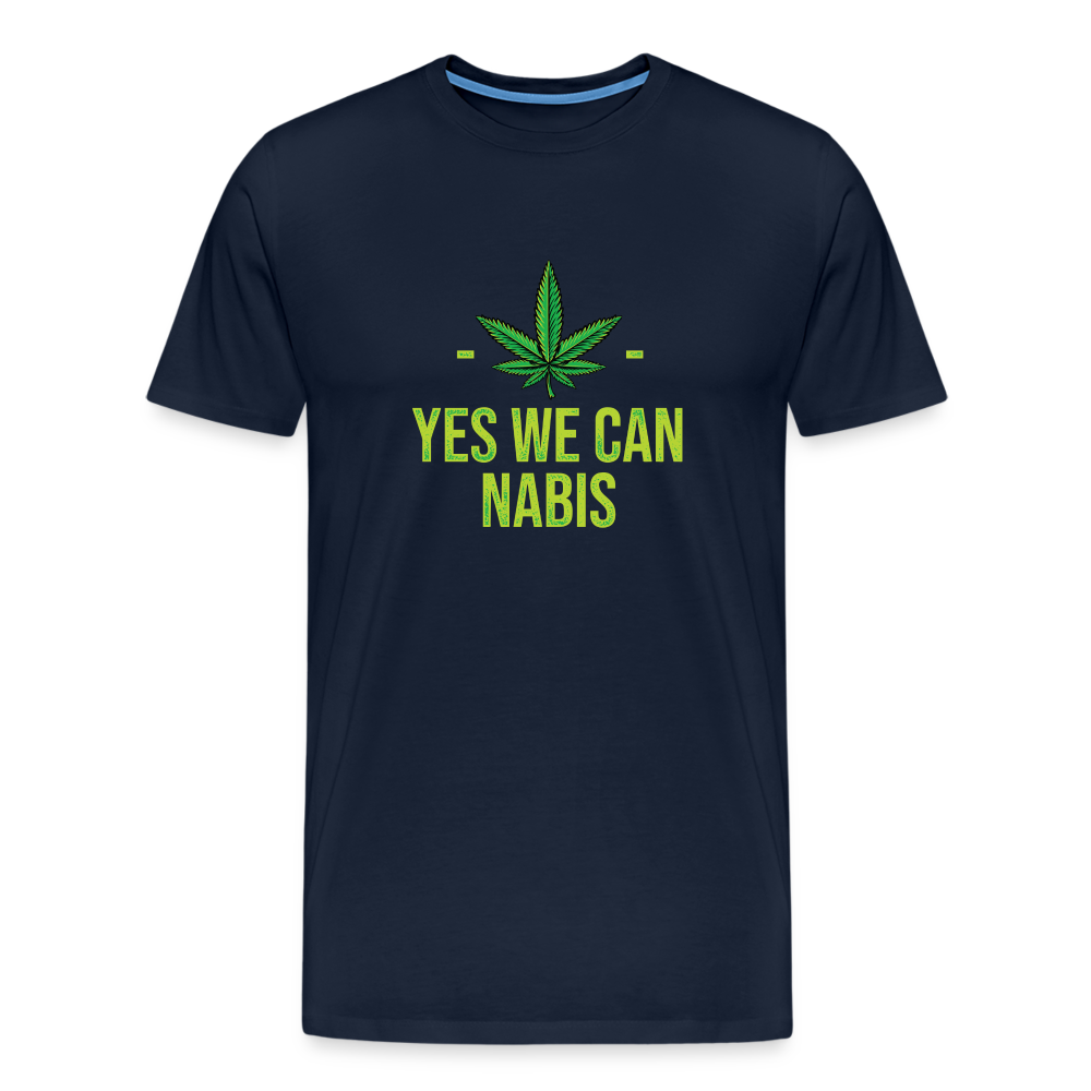 Yes we Cannabis Bong Hanfblatt Weed lustiges Premium T-Shirt Herren - Navy